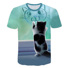 Load image into Gallery viewer, white cat  t shirt